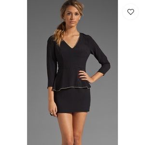 Black plenty Embellished Crepe Peplum Mini Dress 2